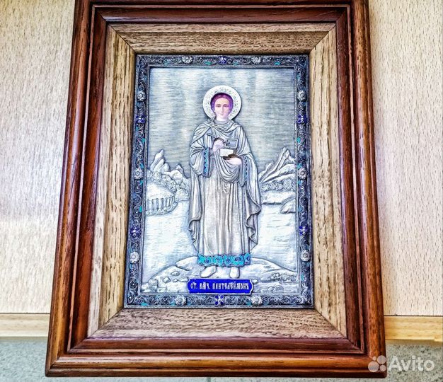 Панно Георгий Победоносец, икона Пантелеймон