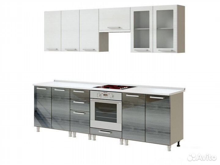 Кухня Титан тумба 5Р3 корпус белый фасад 5Р3 титан