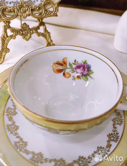 Чайное трио Мейсенский букет SEP ГДР винтаж