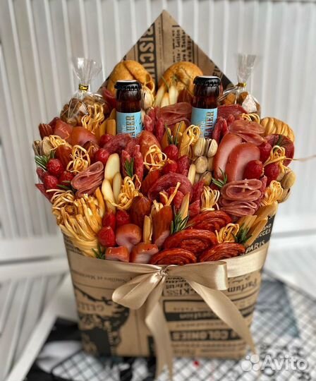 Мясной букет на 23 февраля / съедобный букет