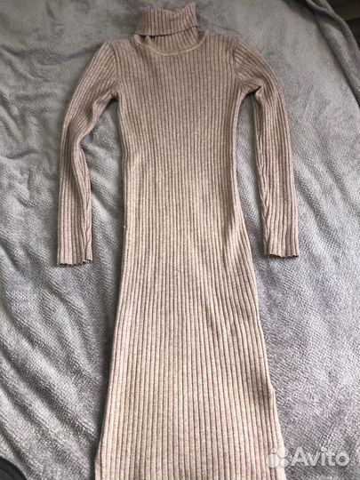 Платье теплое длинное лапша S