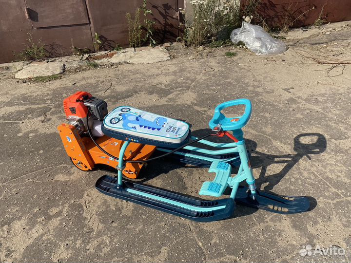 Снегокат детский Динозавр с мотором