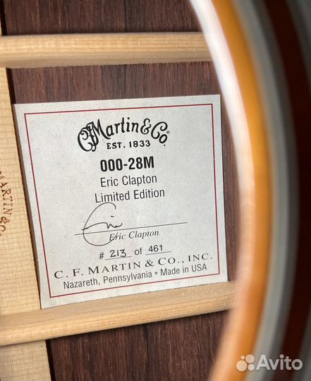 Гитара Martin 000-28M Eric Clapton Madagascar 2009