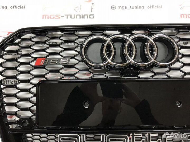 Решетка на Audi A6 в стиле RS6 14-18 гг. дизайн 3