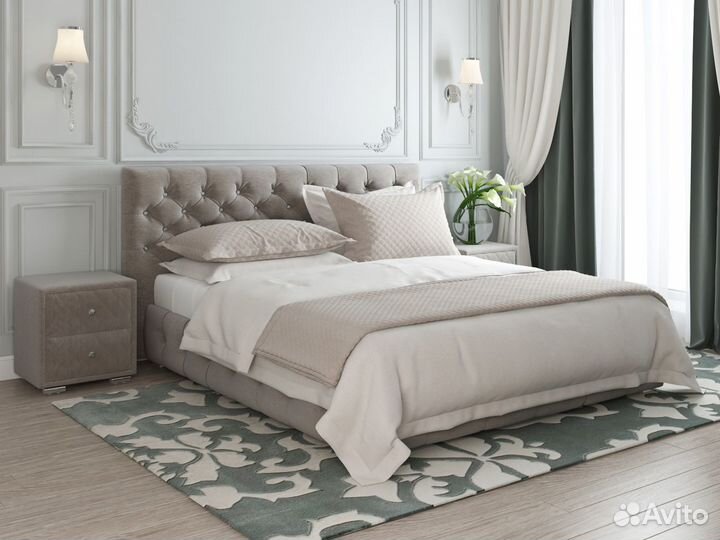 Кровать интерьерная, велюр, Мирабель