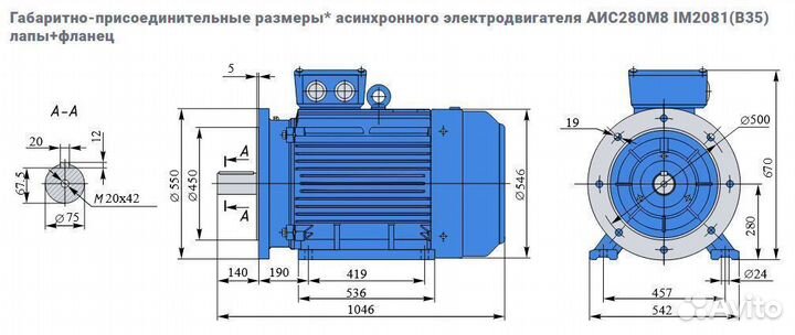 Электродвигатель евростандарта аис 45кВт/750об