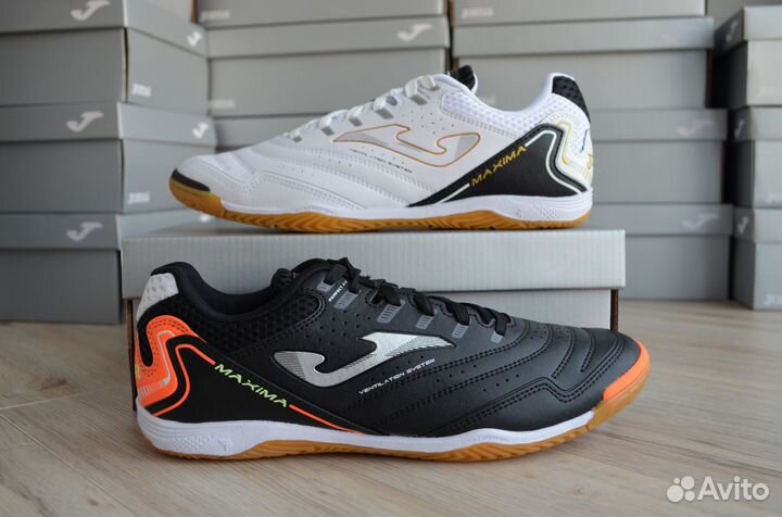 Футзалки Joma Maxima 40-44, черные, белые