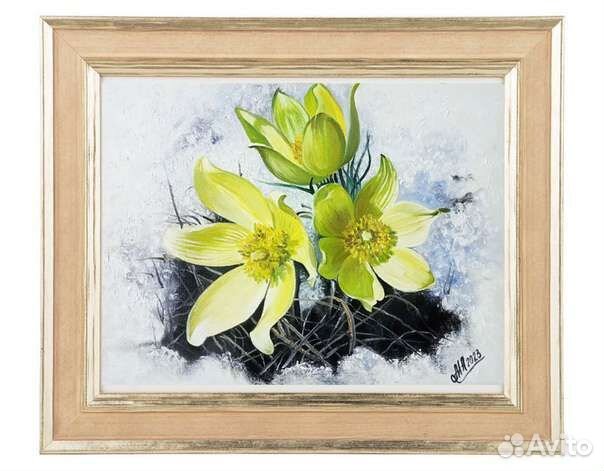 Картина маслом,Весенний первоцвет