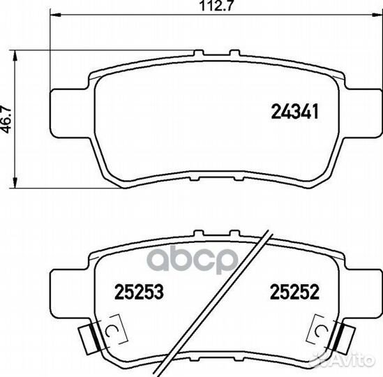 Колодки тормозные дисковые зад NP8044 nissh