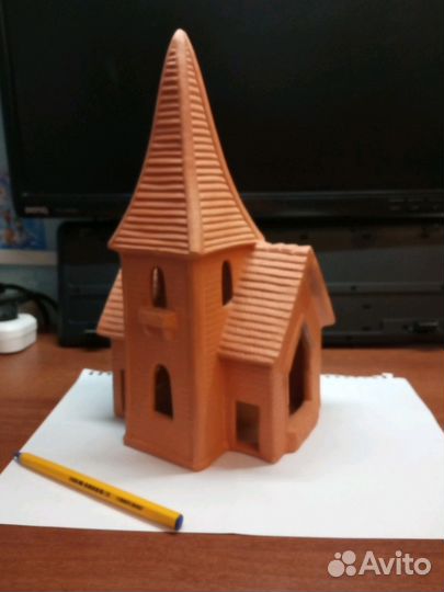 Подсвечник глиняный художественный