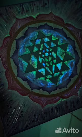 Шри Янтра Лакшми картина оберег йога изобилие