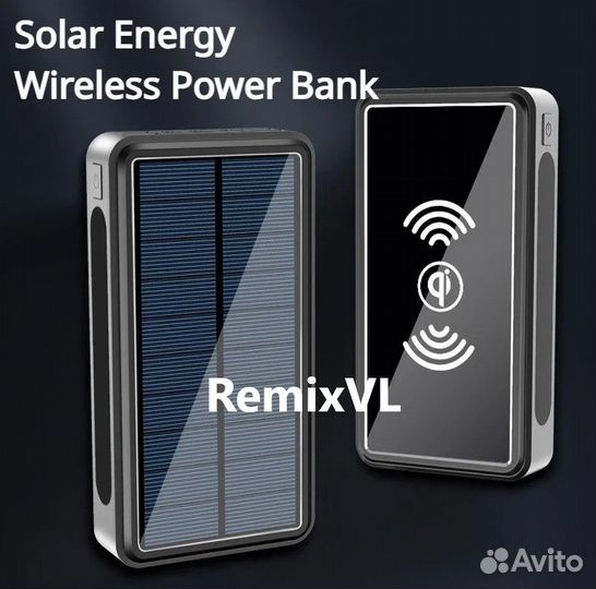 Видео беспроводной Power bank 20000 амп от солнца