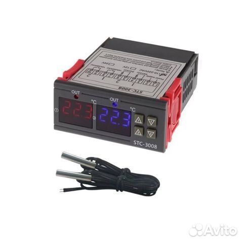Цифровой терморегулятор двухканальный STC-3008
