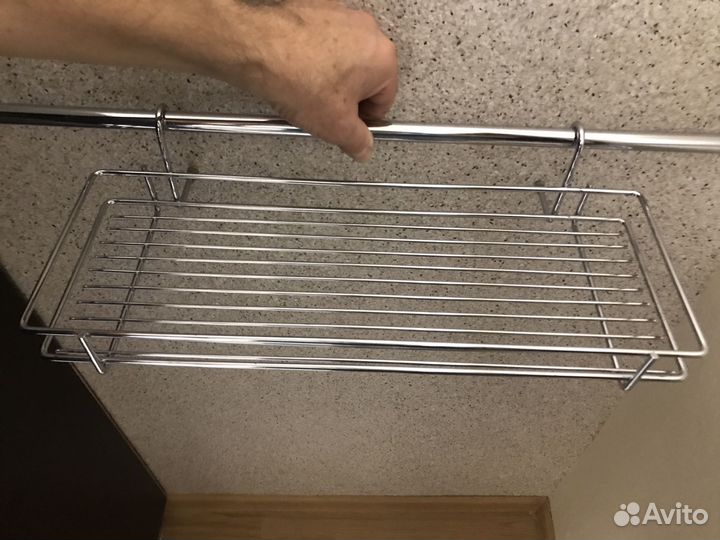 Полка хромированная на рейлинге