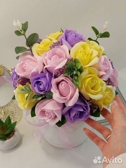 Подарок учителю, мыльные букеты