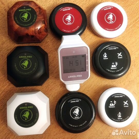 Кнопка вызова персонала и часы пейджер официанта