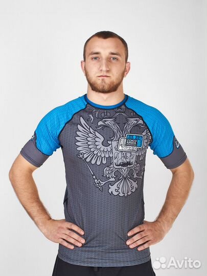 Рашгард кор.рукав Союз мма России Взрослый (синий)