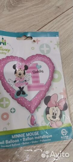 Воздушный шар Минни Маус на годик цифра 1