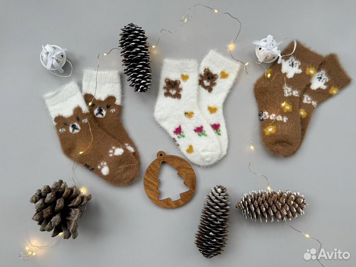 Носки теплые детские из пуха норки(набор)