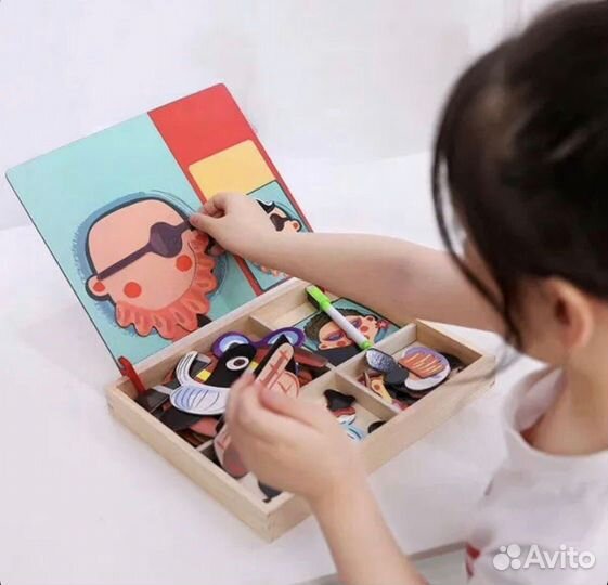 Развивающие игрушки дер-ный магнитный конструктор