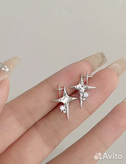 Серги гвоздики пусеты звезды Y2k