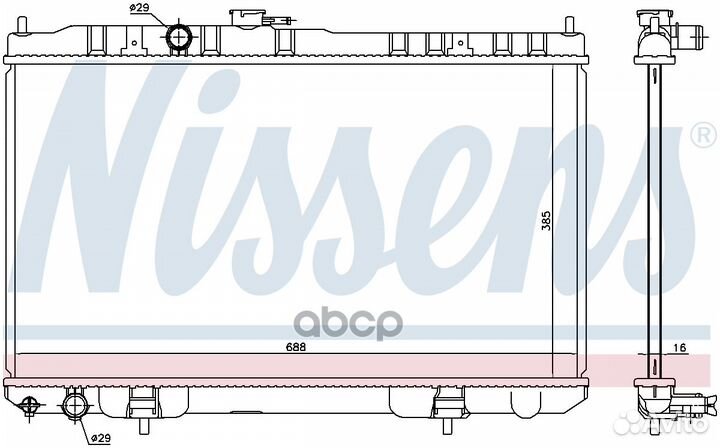 Радиатор охлаждение двигателя 68751 Nissens