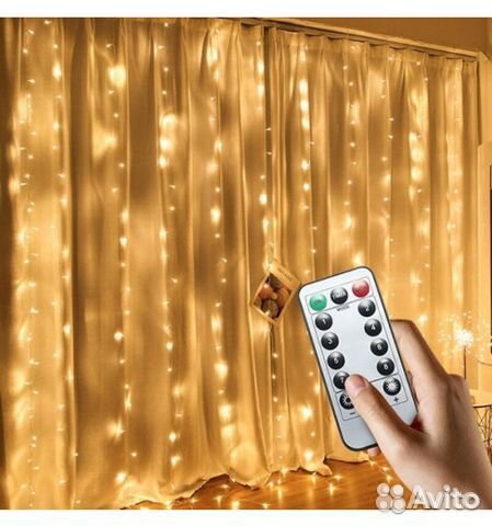 Гирлянда штора занавес водопад в наличии все