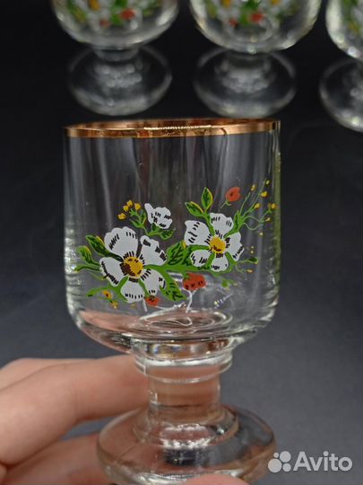 Рюмка Рюмки Рюмочки Стекло Позолота СССР Винтаж