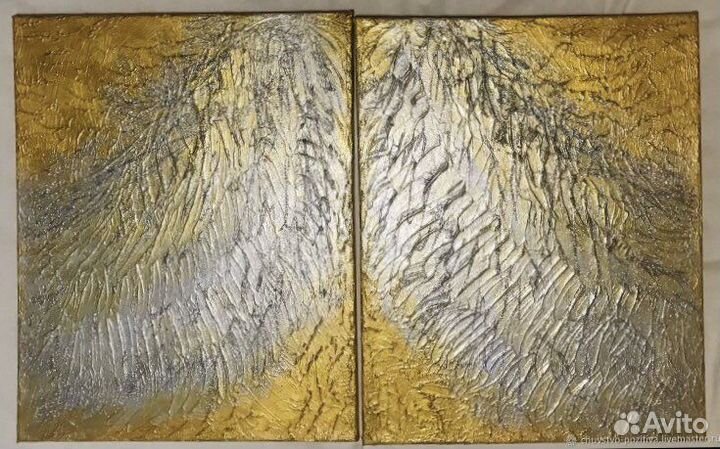 Интерьерная картина серебряные коылья диптих