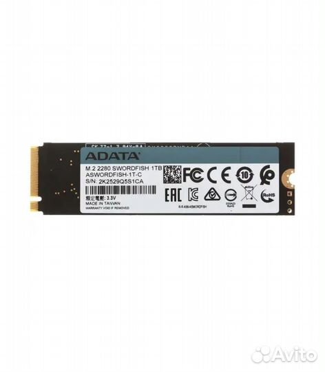 1 тб SSD M.2 накопитель adata Swordfish (aswordfis