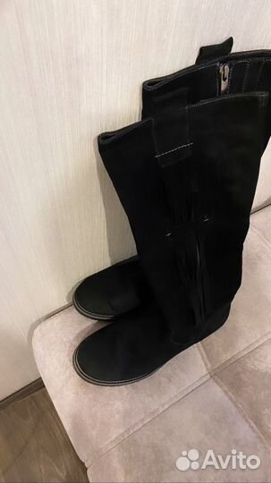 Сапоги натуральная замша трубы