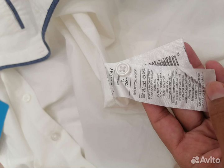 Новая рубашка 134 хлопок Fun day