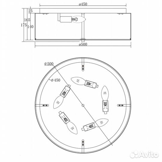 Светильник потолочный Maytoni Ripple MOD096CL-05CH