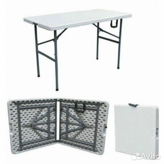 Стол туристический складной 122х60 см, пластиковый