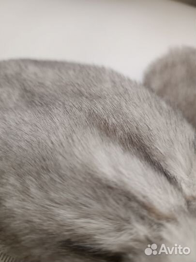 Варежки меховые светло-серые женские