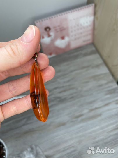 Кулон жук в янтаре СССР