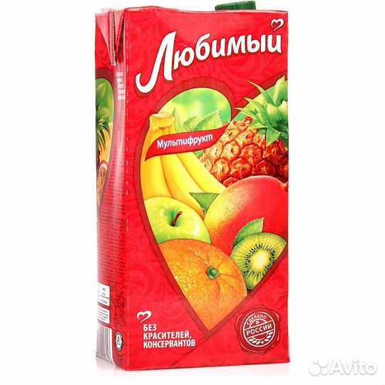 Сок Любимый мультифрукт 2л пэт 1/6