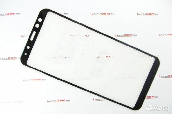 Защитное стекло для Samsung A6 (2018) Черное#5378