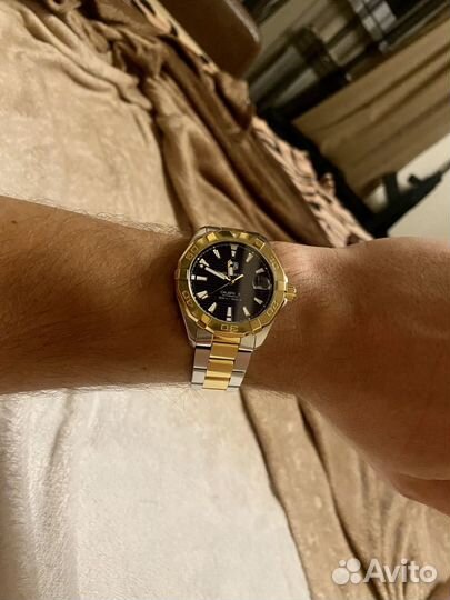 Часы золотой дайвинг tag heuer aquaracer,gold