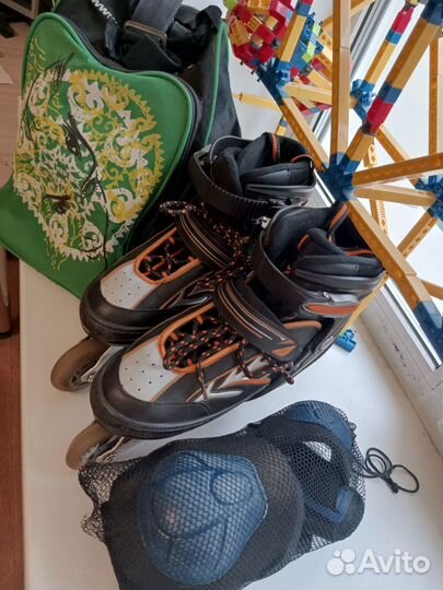 Раздвижные ролики 38-41 с сумкой, шлемом, защитой