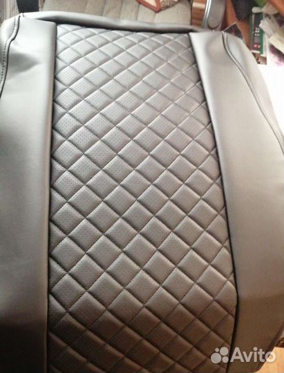 Авточехлы KIA spectra чёрные из экокожи