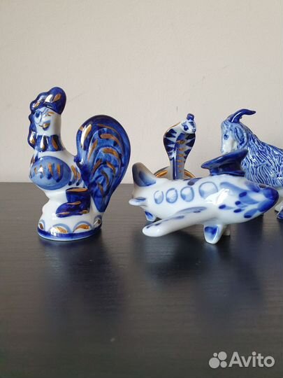Фигурки,Гжель,настоящии