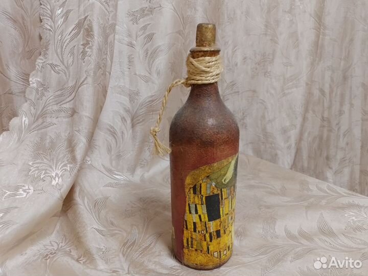 Декоративная бутылка декупаж ручной работы