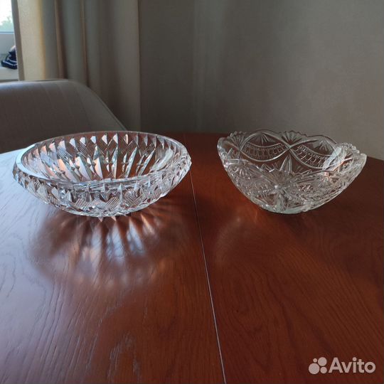 Хрустальные вазы салатники поднос