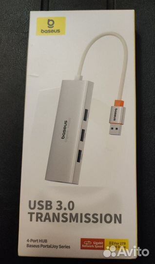 USB хаб Baseus 4 в 1, 1000Мбит/с, 3 порта USB 3.0