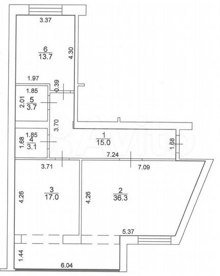 2-к. квартира, 88,8 м², 2/3 эт.