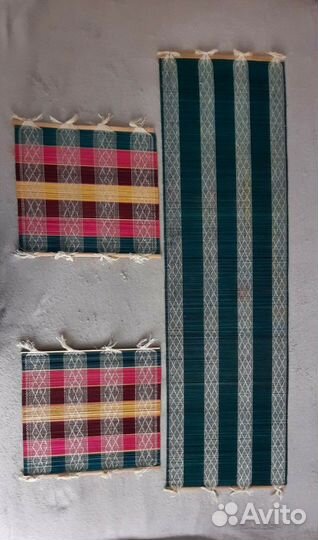 Бамбуковое панно и салфетки времён СССР