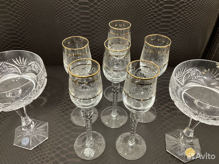 Рюмки, креманки Богемии Чехословакия