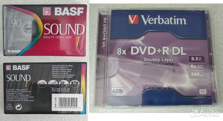 Аудио кассеты и CD диски с записью и новые