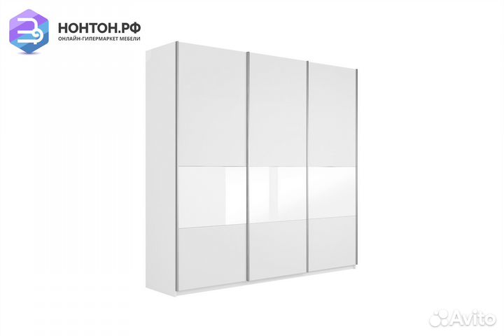 Шкаф-купе 3-х створчатый широкий Прайм белый снег